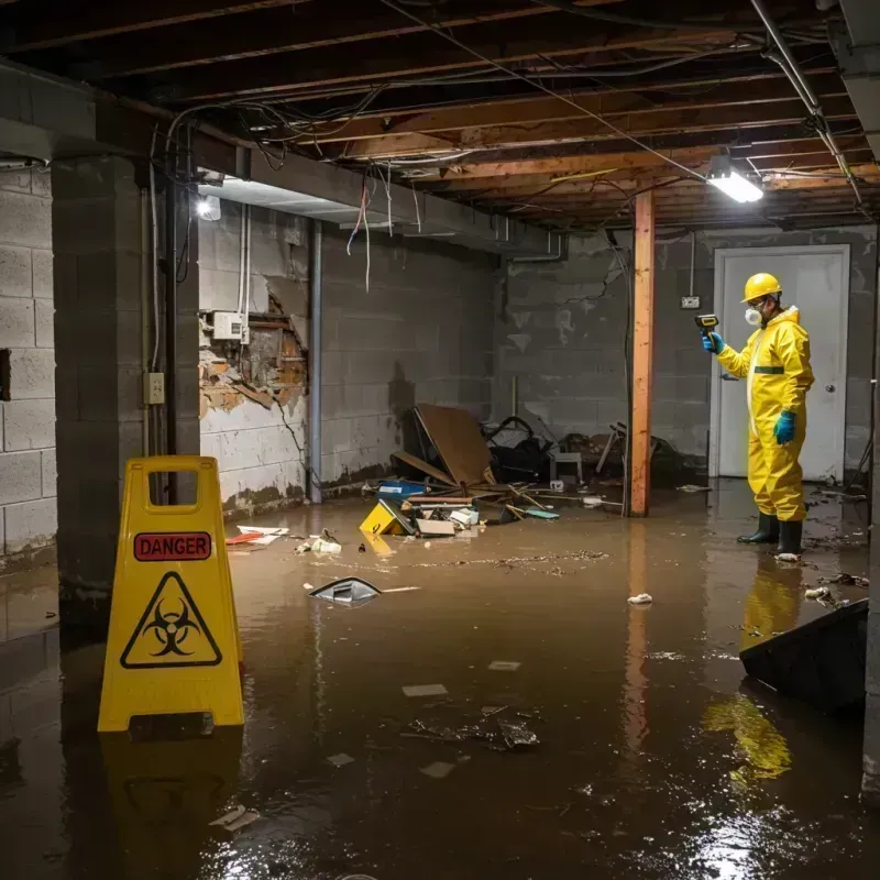 Flooded Basement Electrical Hazard in Meredosia, IL Property